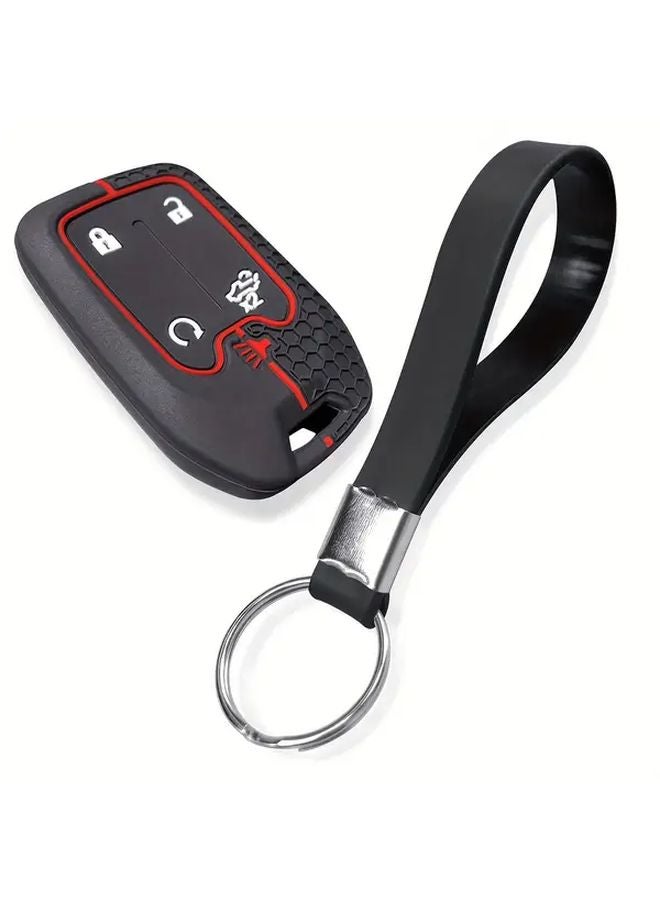 Black Silicone Key Fob Case Cover for Chevrolet Silverado Suburban GMC Sierra Terrain Acadia 2020 2021 2022 - Image 1
